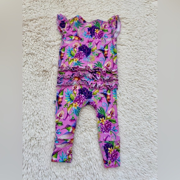 Girls 0-3 months Little Bum Bums Hummingbird bamboo pajamas - Picture 4 of 5